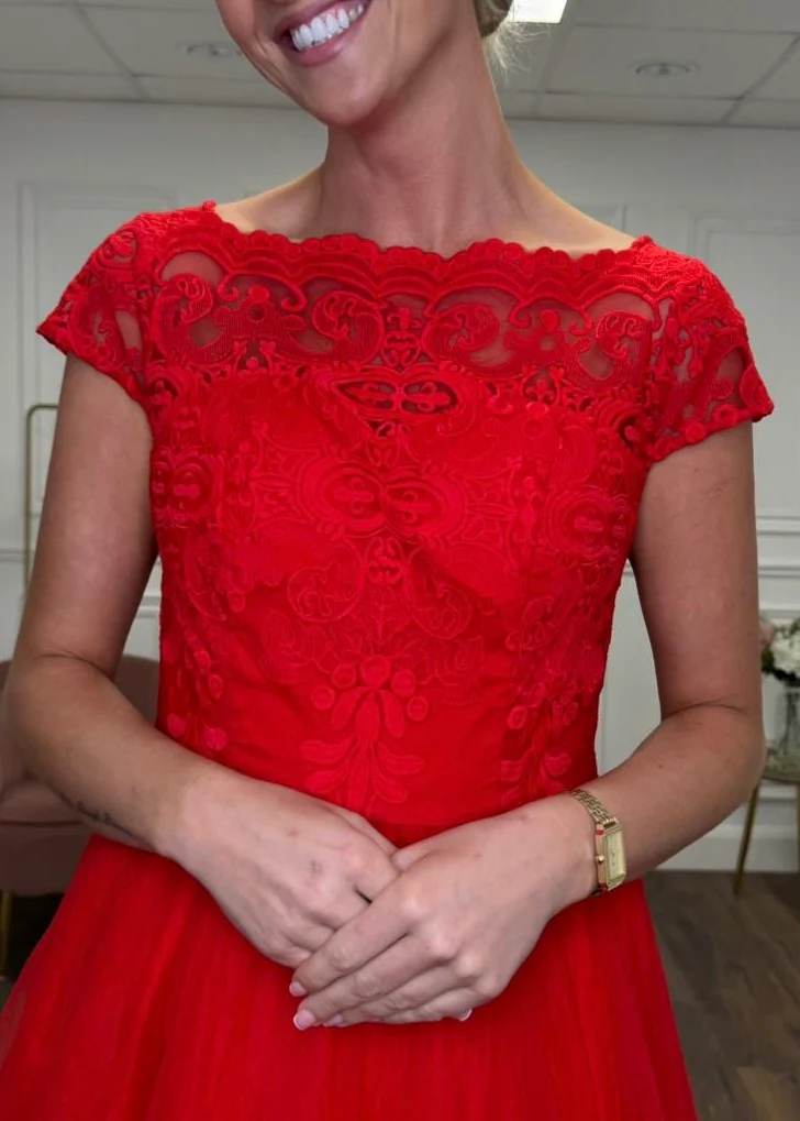 "Lacy" Dress In Red - Image 4