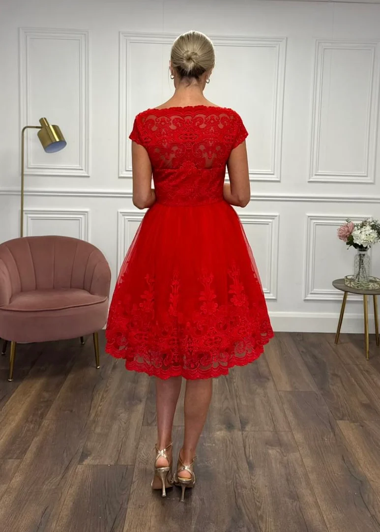 "Lacy" Dress In Red - Image 7