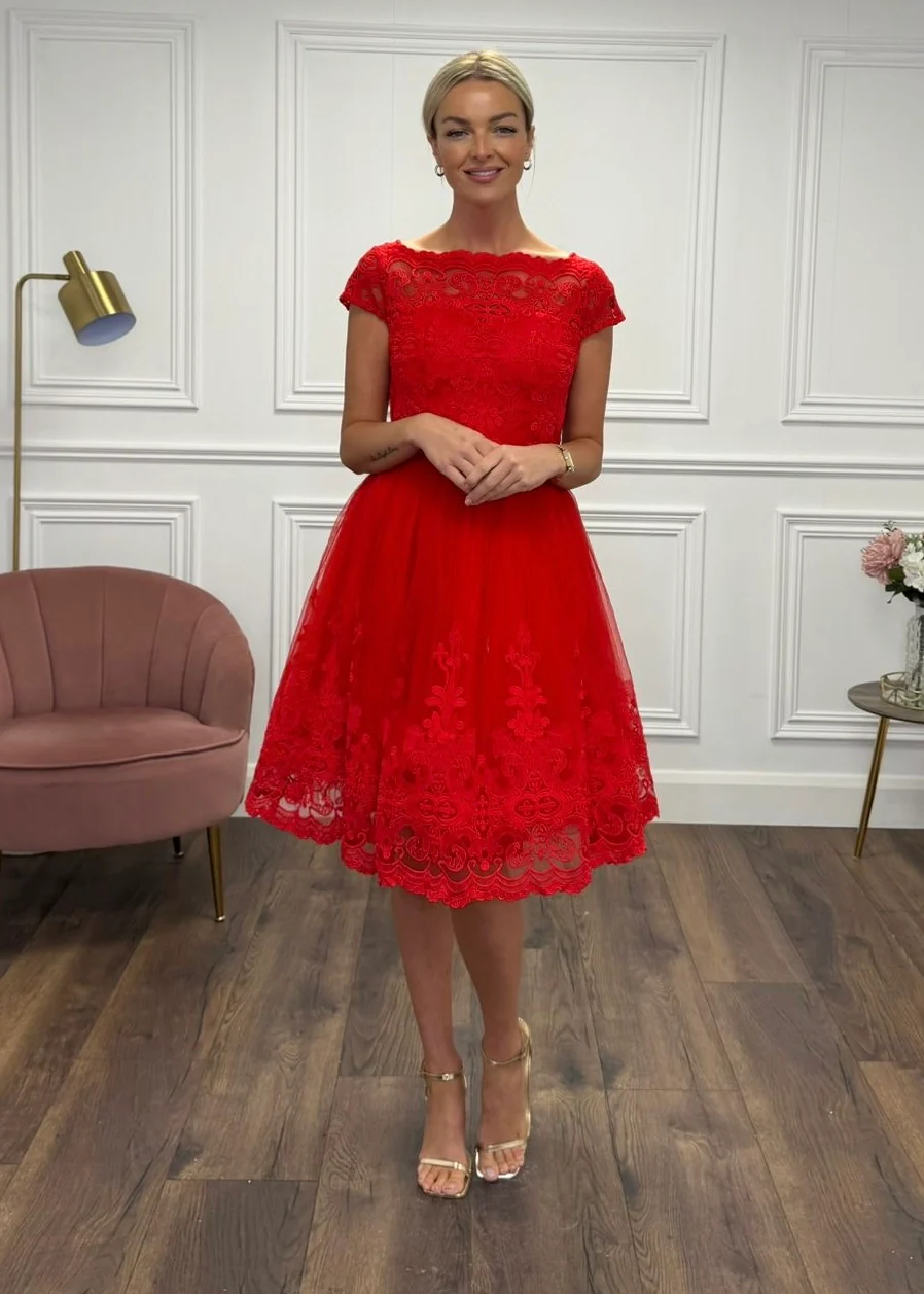 "Lacy" Dress In Red - Image 8