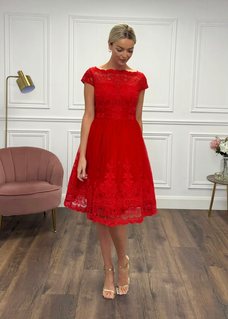 "Lacy" Dress In Red - Image 9