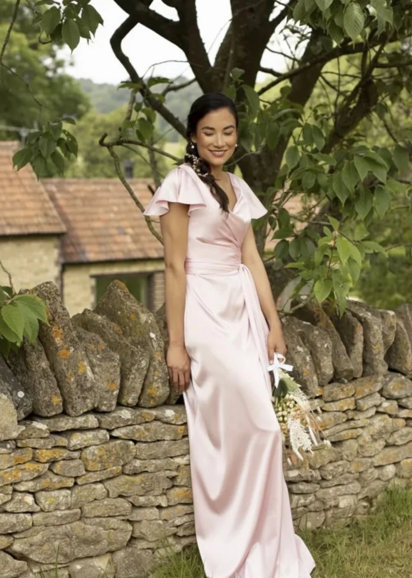 “Lara” Bridesmaid Dress In Blush - Image 2
