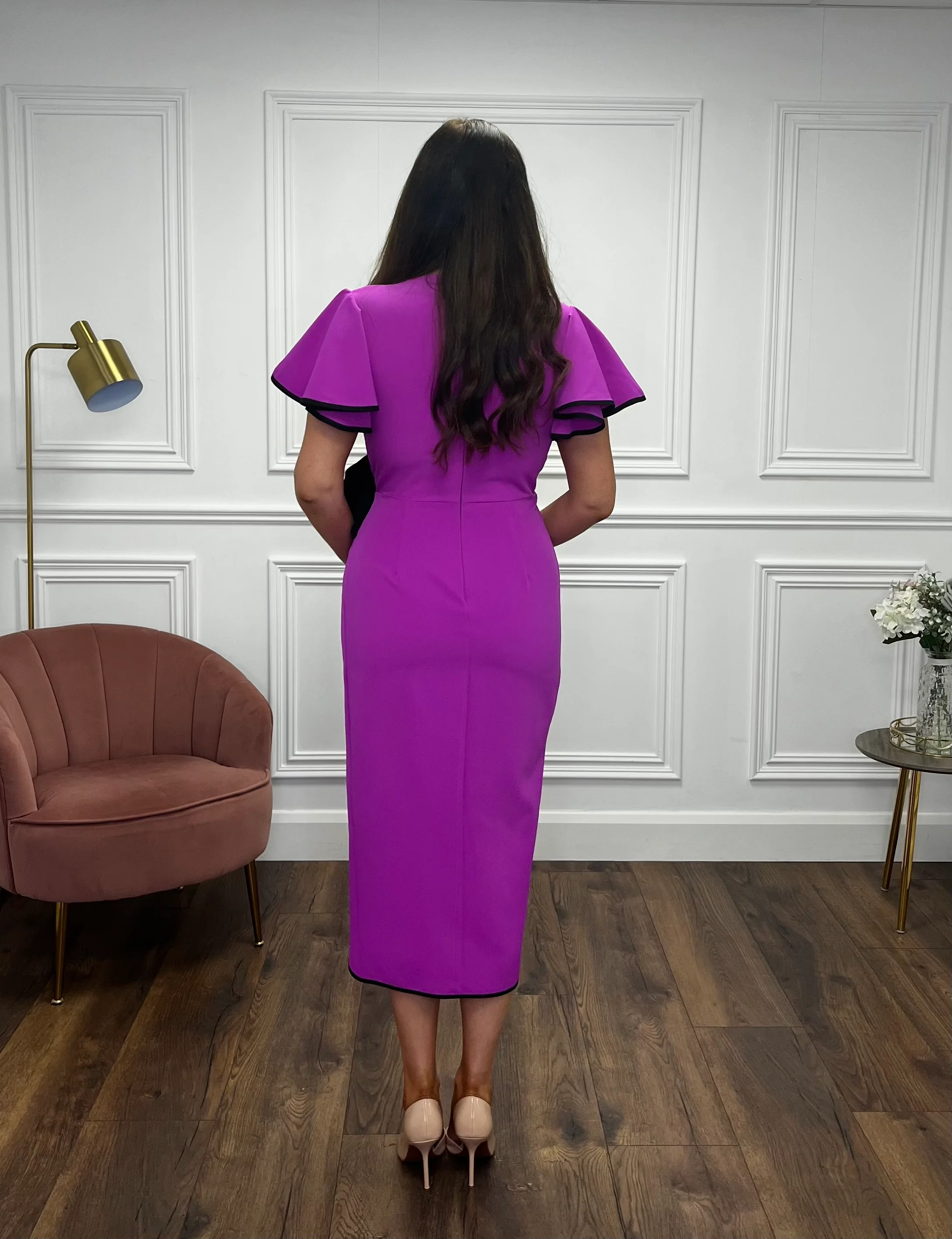 “Larissa” Dress In Magenta - Image 5