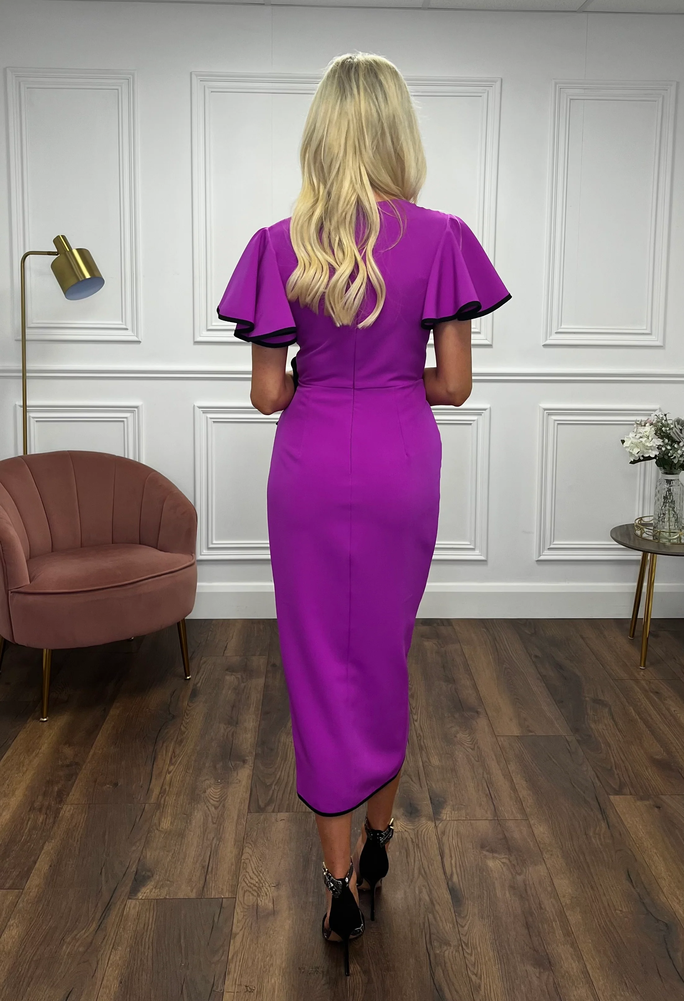 “Larissa” Dress In Magenta - Image 6