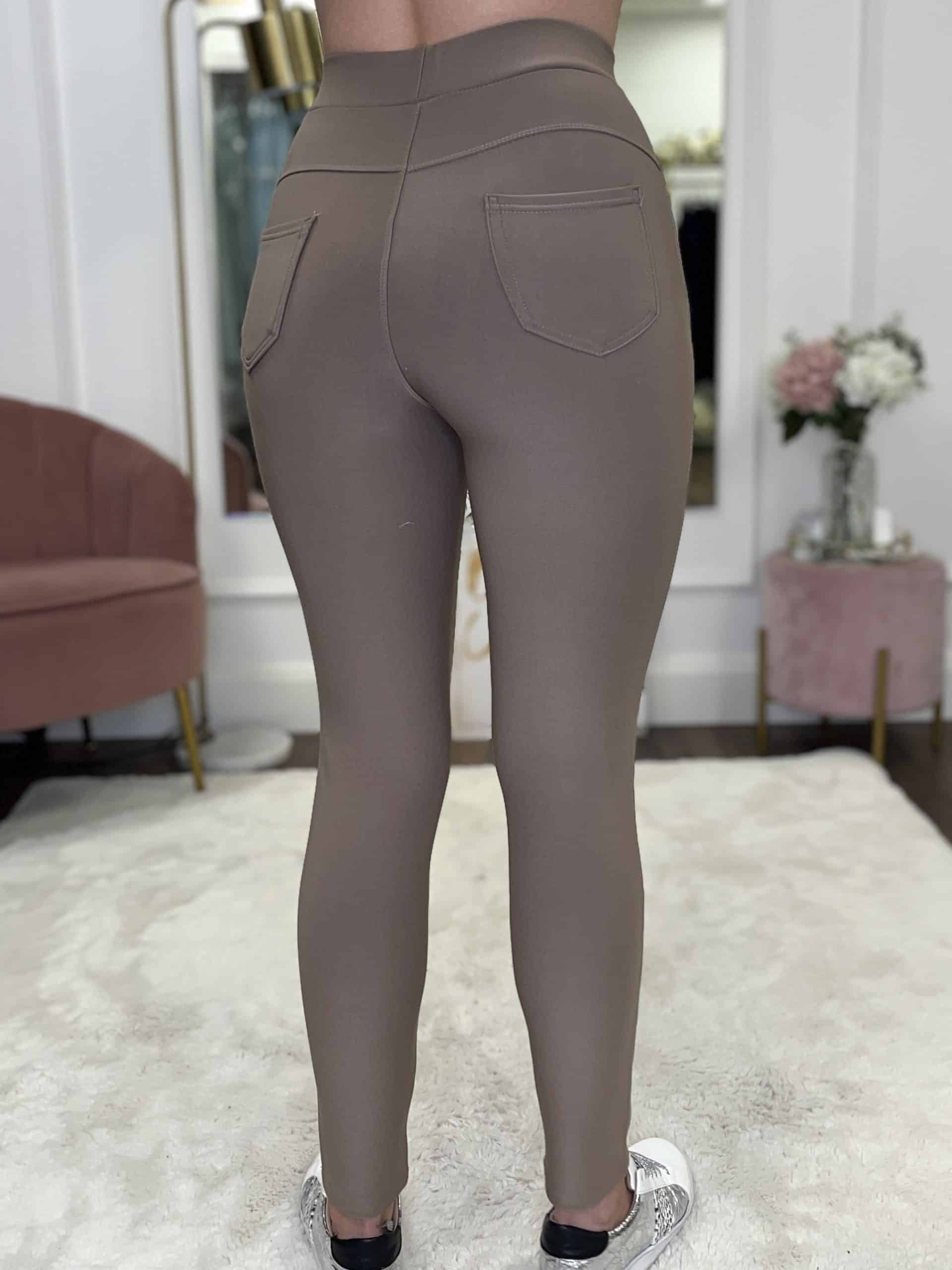 "Lucia" Leggings In Taupe - Image 3