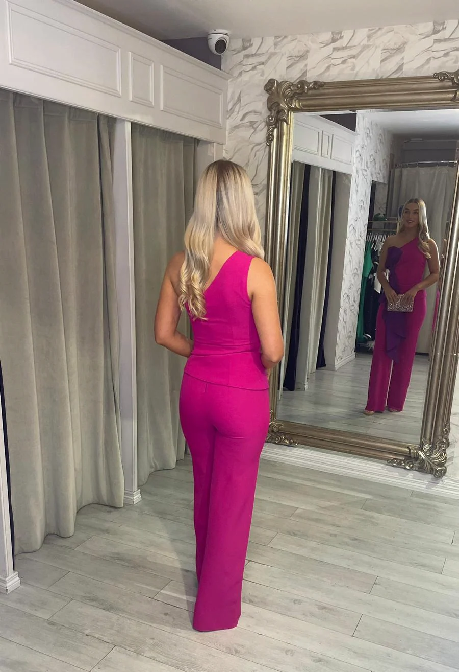 "Malak" Two Piece Set In Fuchsia - Image 2