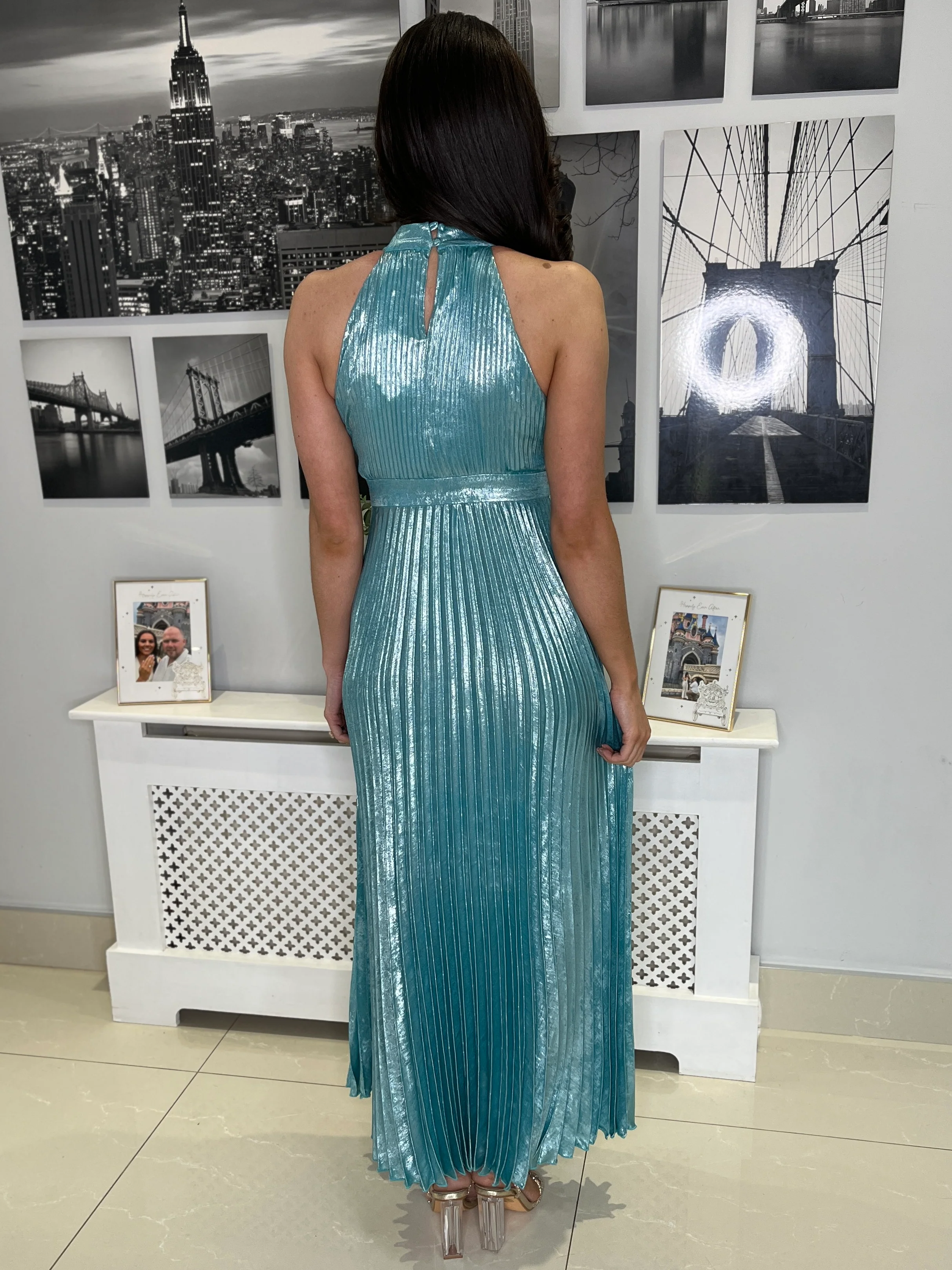 “Megan” Dress In Aqua - Image 6