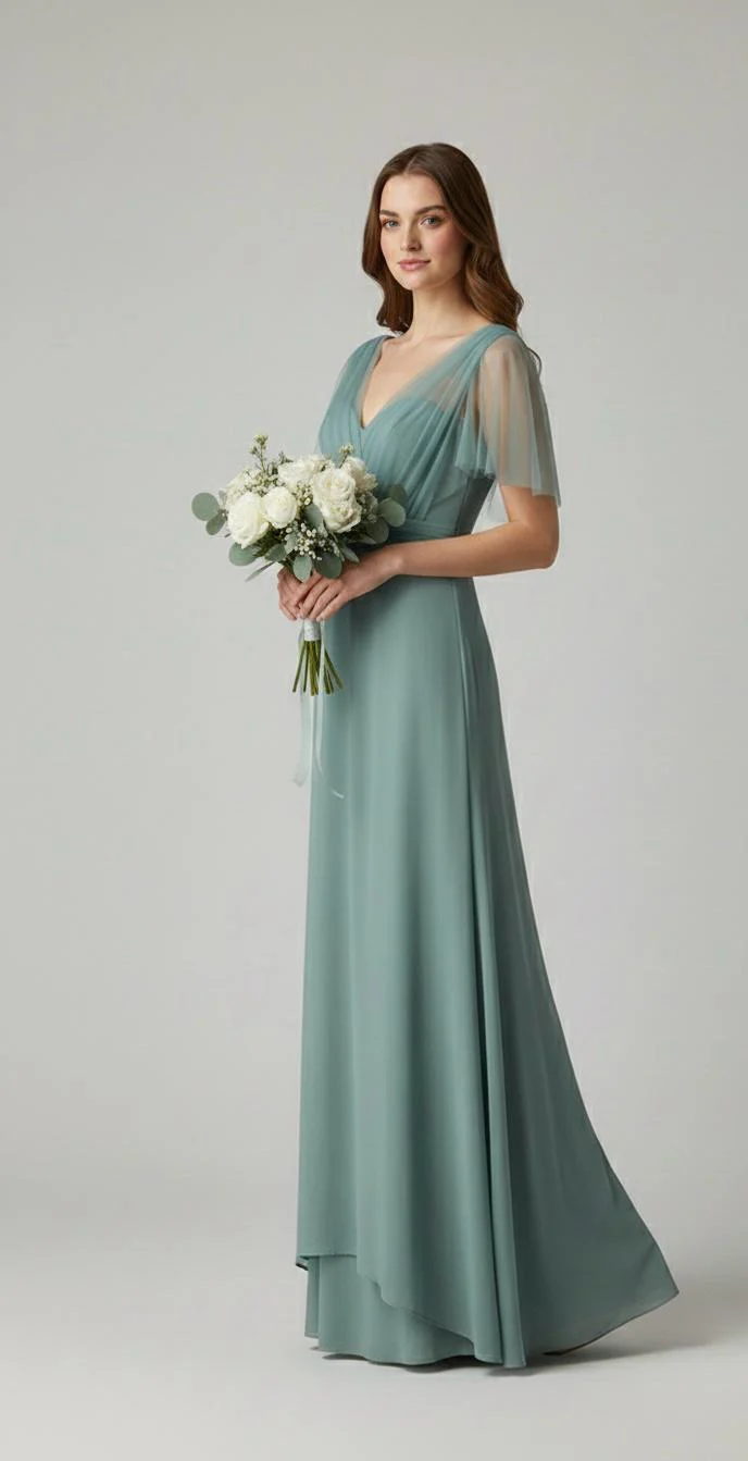 "Mia" Bridesmaid Dress In Teal - Image 2