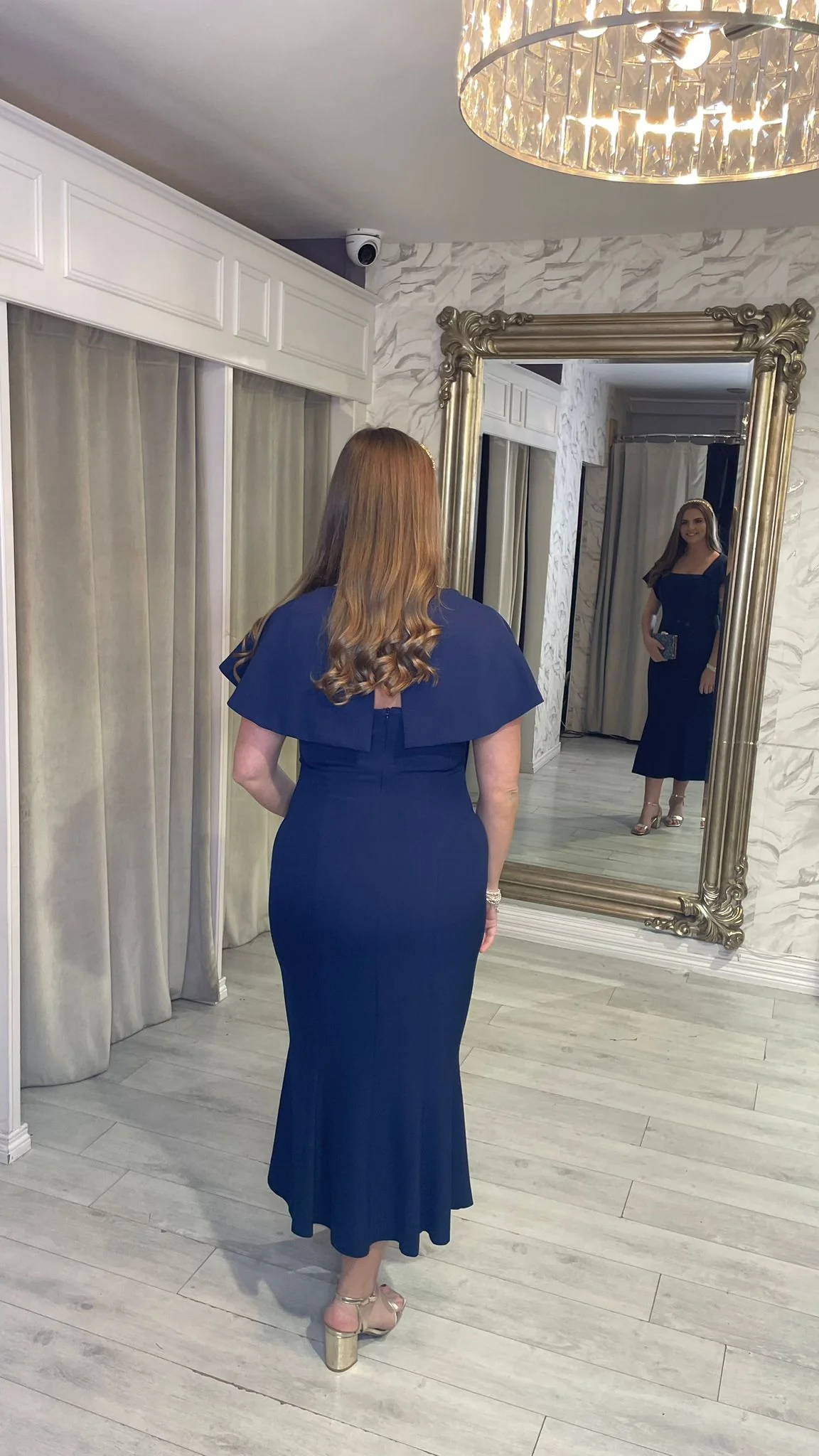 "Mona" Dress In Navy Blue - Image 2
