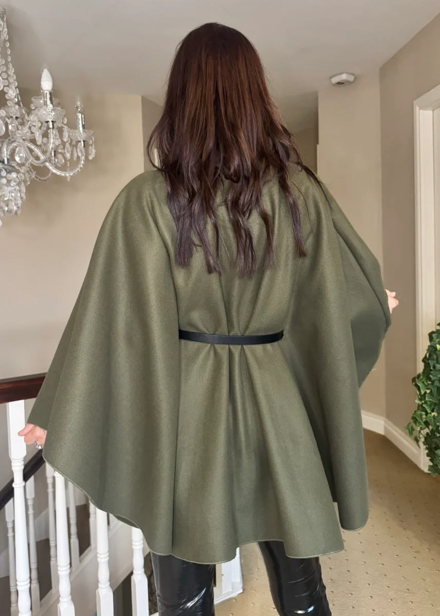 “Nelly” Cape In Khaki - Image 3