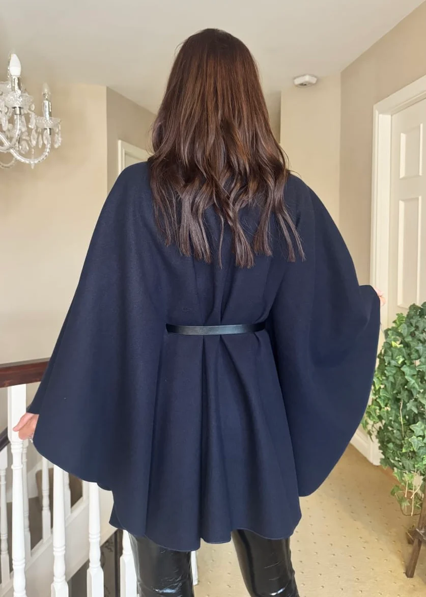 “Nelly” Cape In Navy - Image 3
