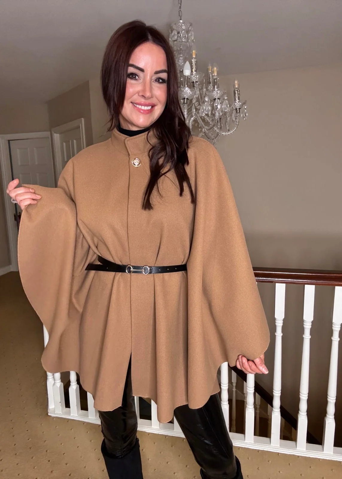 “Nelly” Cape In Taupe - Image 2