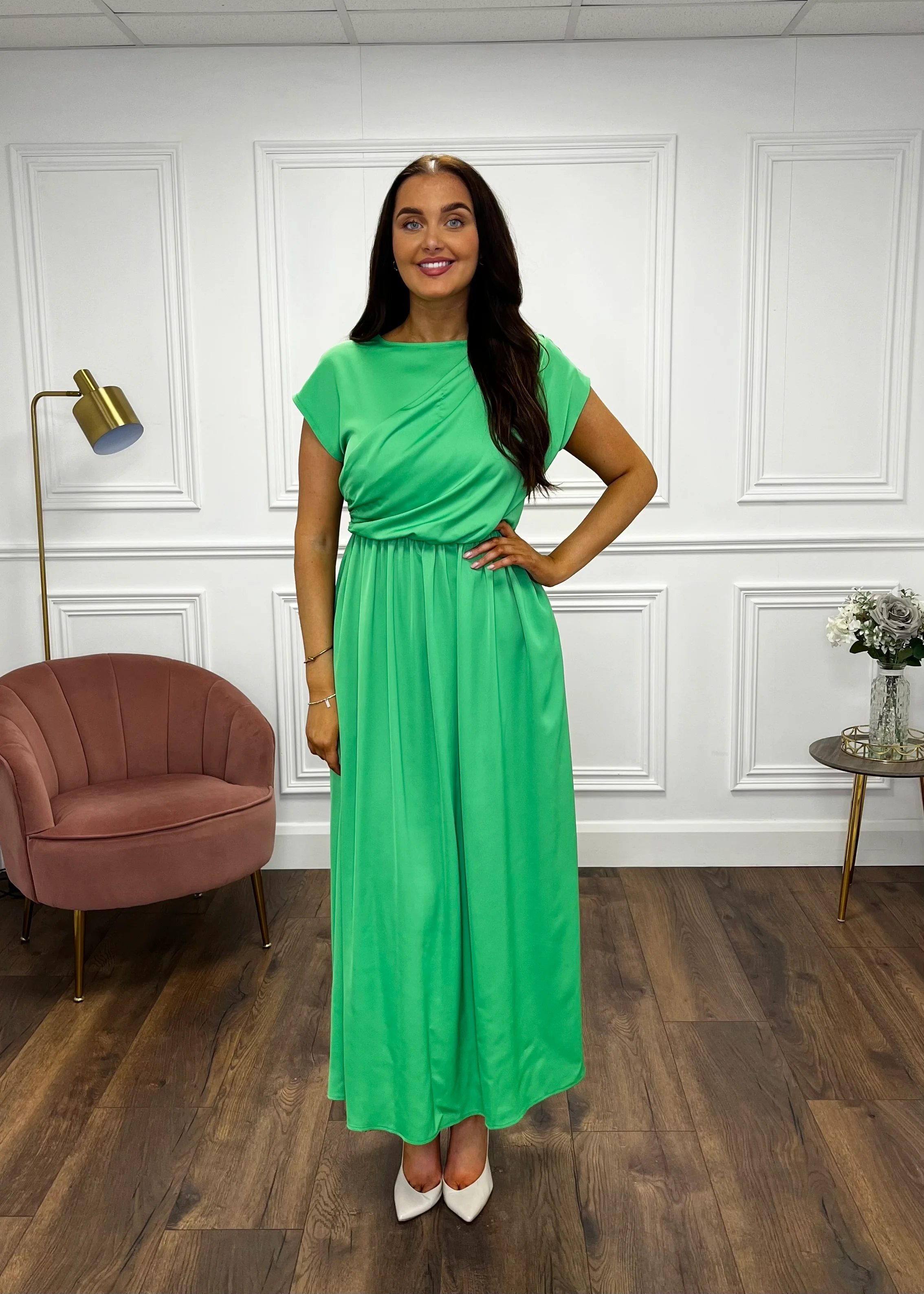 "Olivia" Dress In Green - Image 2