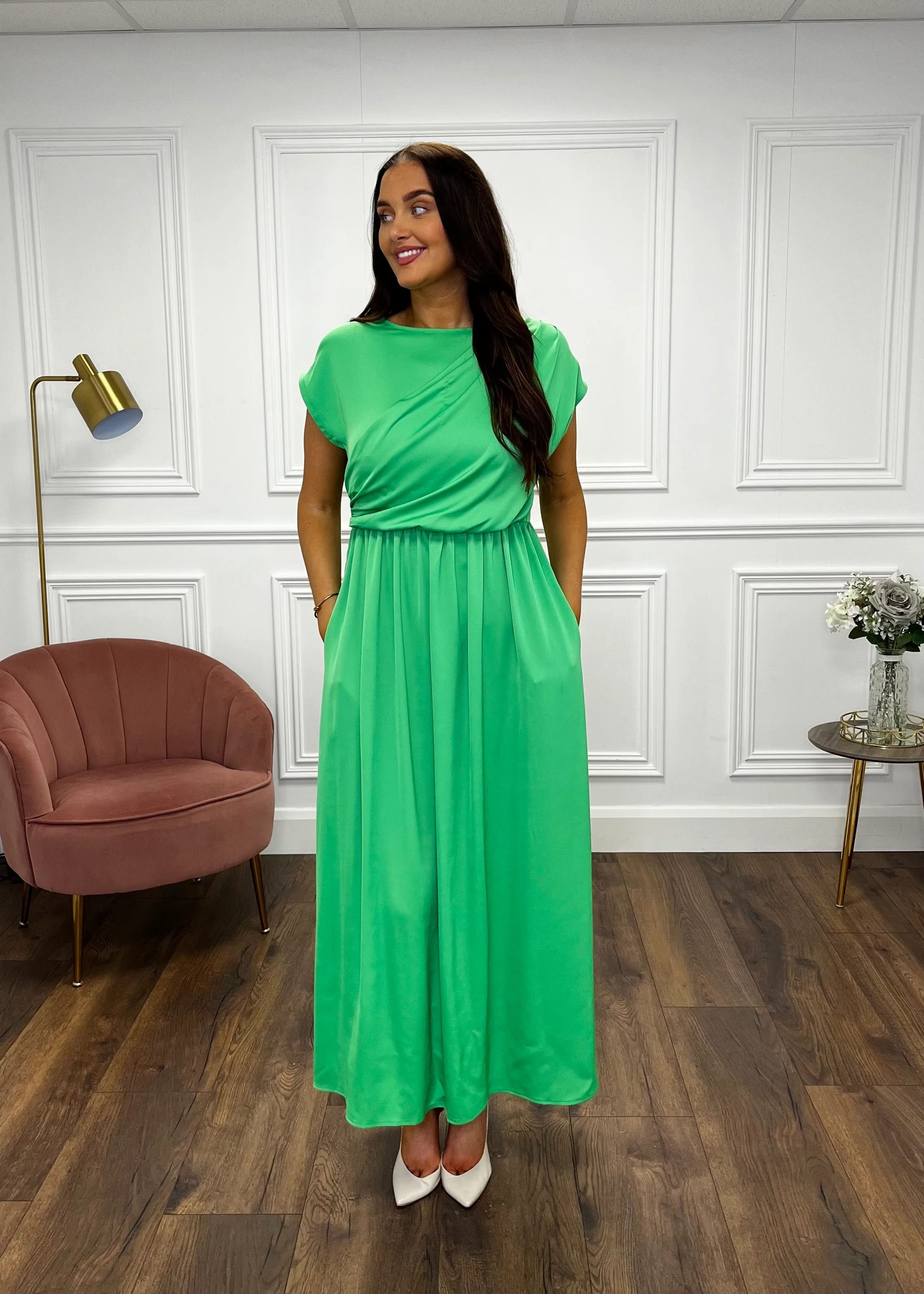 "Olivia" Dress In Green - Image 4