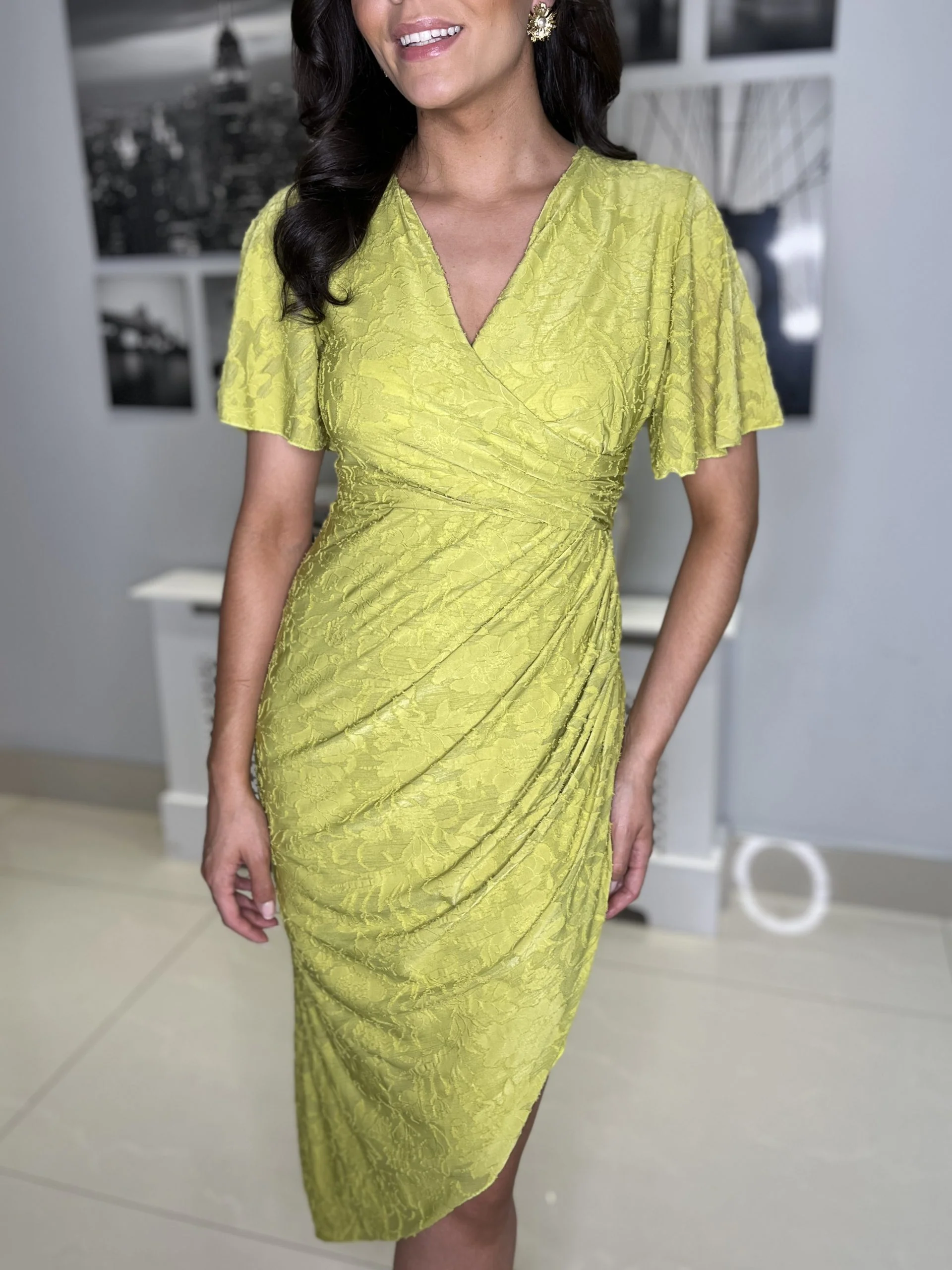 "Orla" Dress In Lime - Image 2