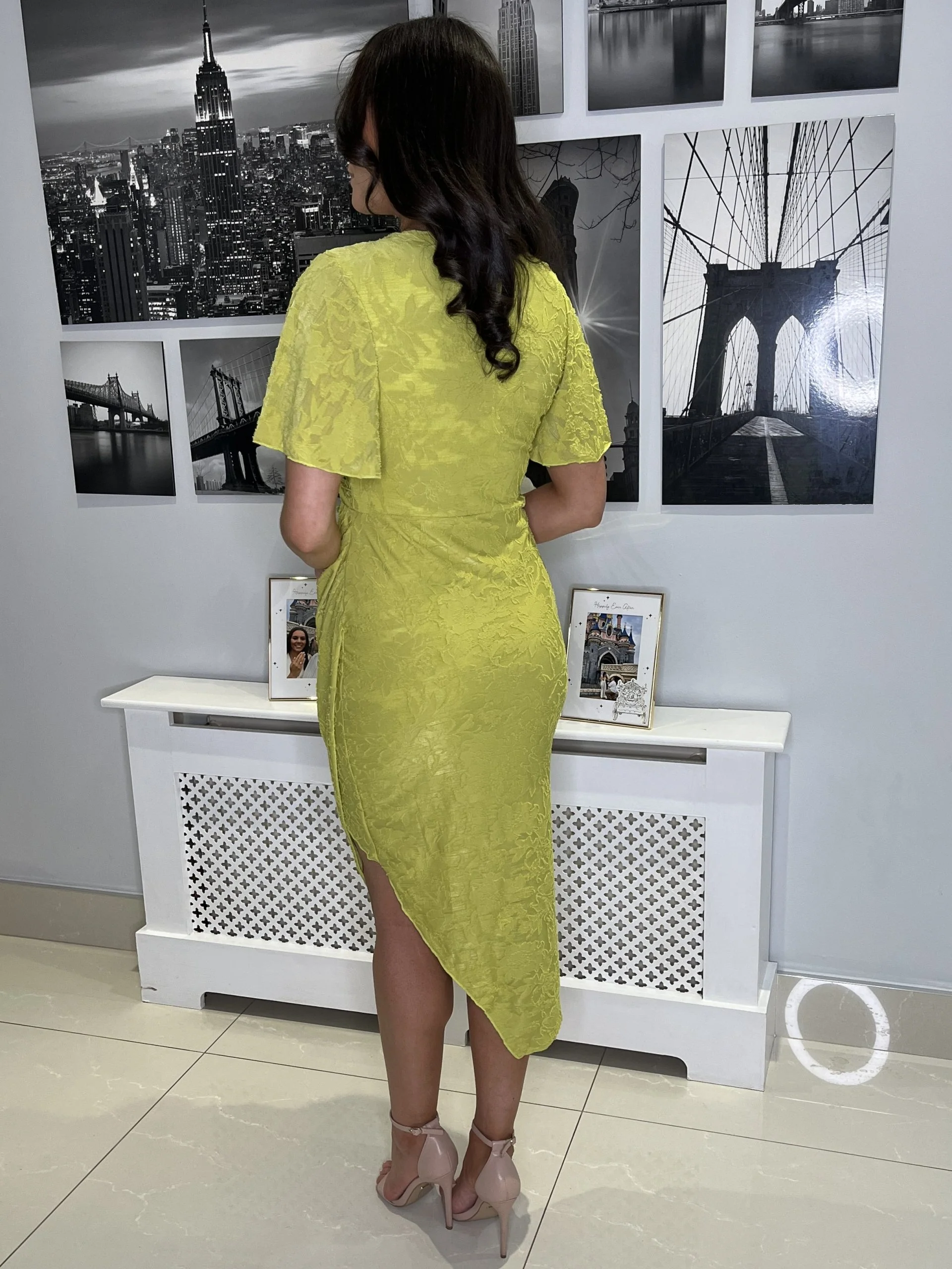 "Orla" Dress In Lime - Image 3