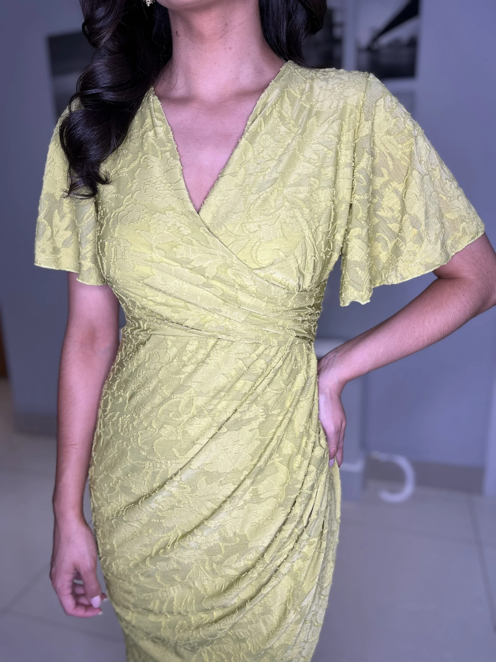 "Orla" Dress In Lime - Image 4