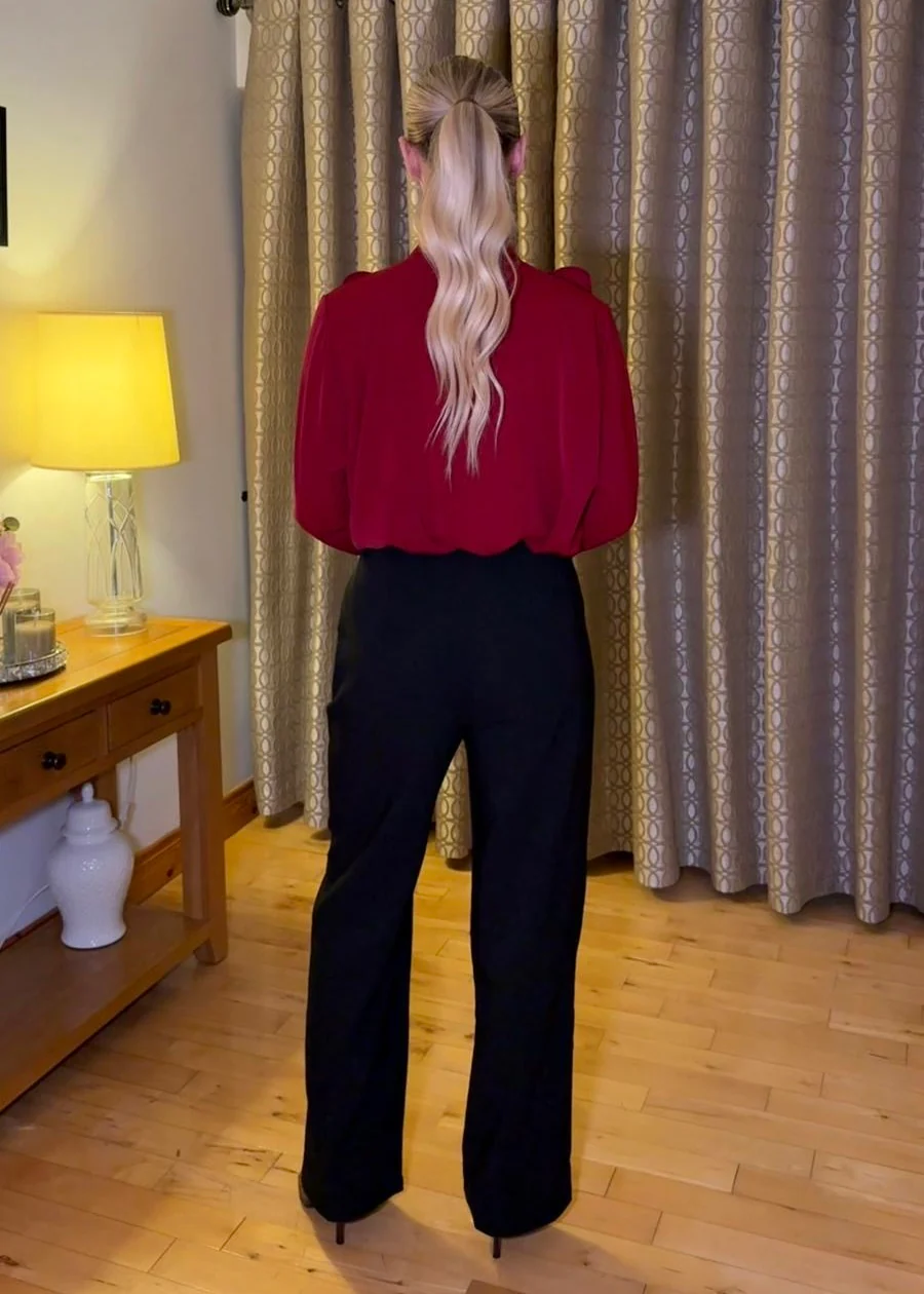 “Paris” Blouse In Burgundy - Image 2