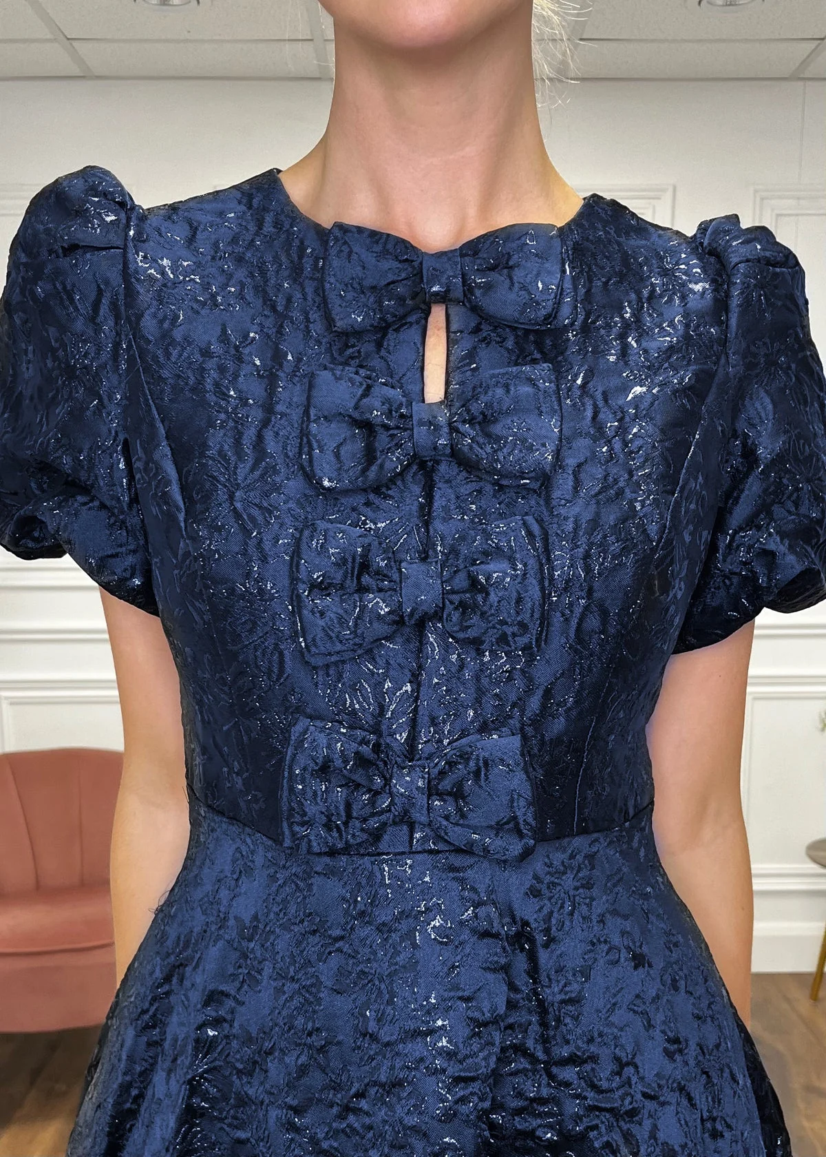 "Priya" Dress In Navy - Image 2