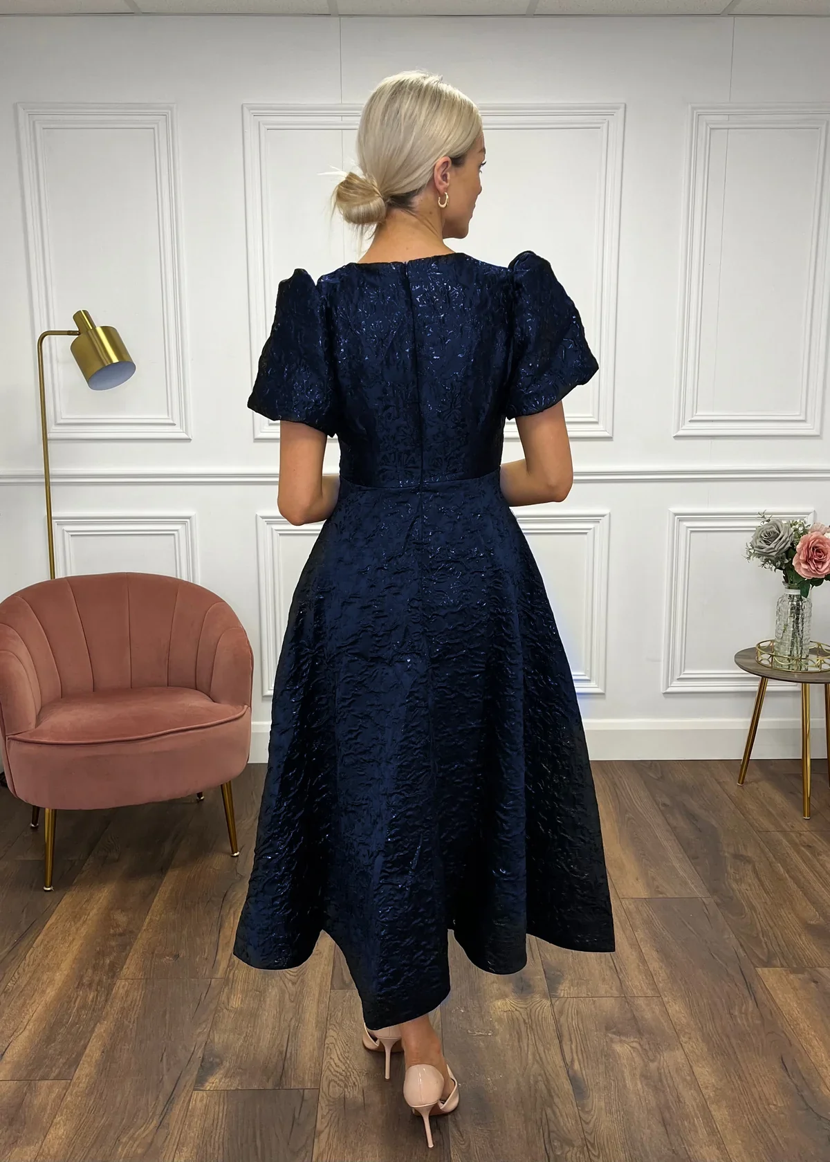 "Priya" Dress In Navy - Image 3