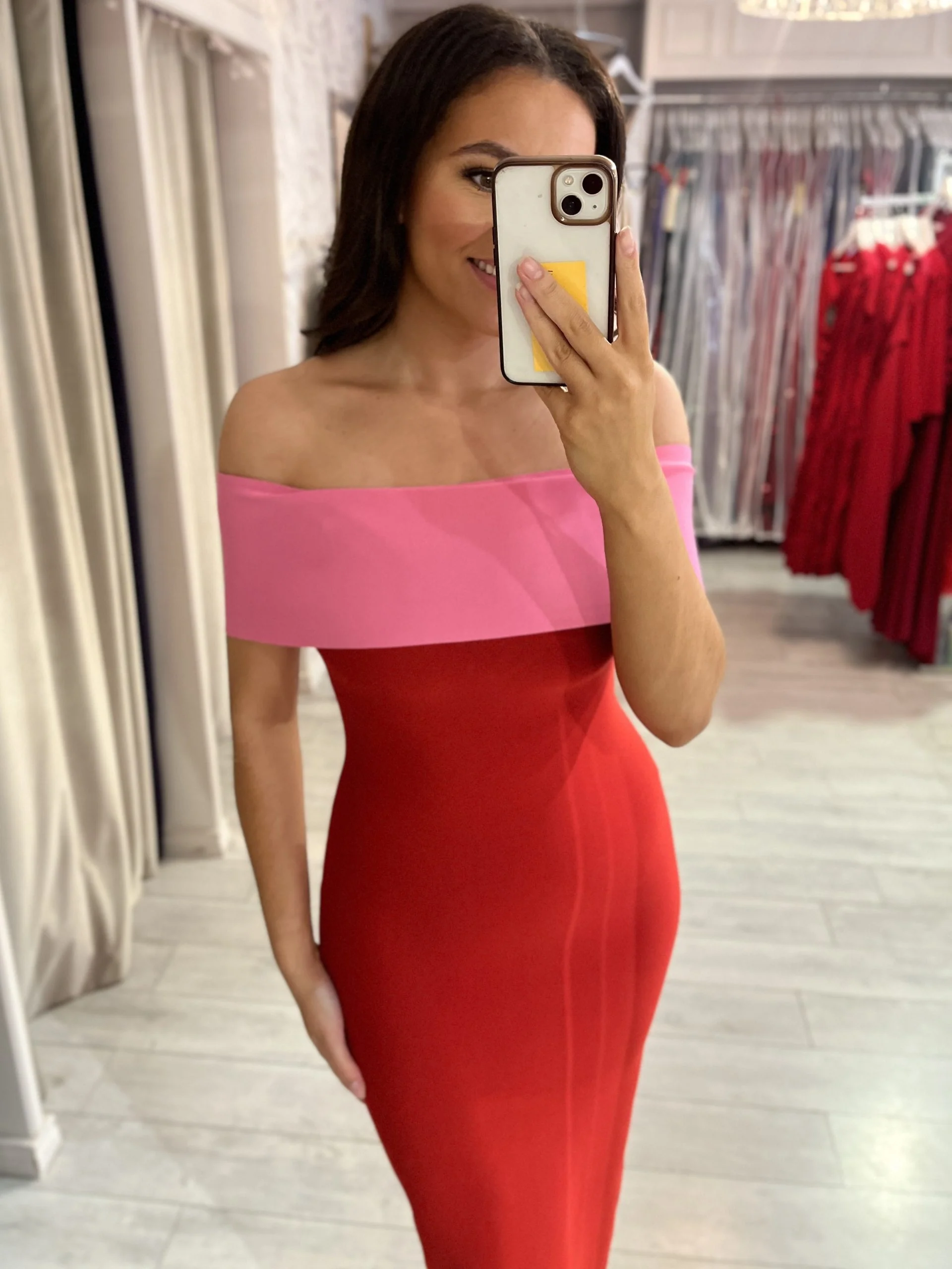 "Remi" Dress In Red And Pink - Image 3
