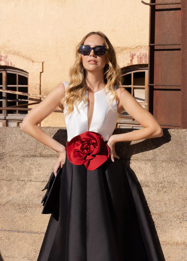 "Rosie" Monochrome Dress - Image 3