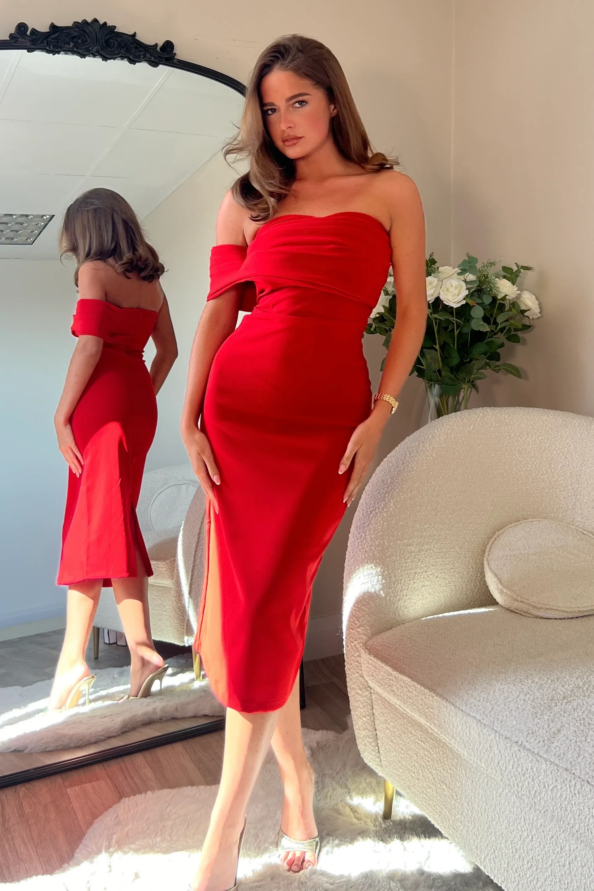 “Sabrina” Dress In Red - Image 2