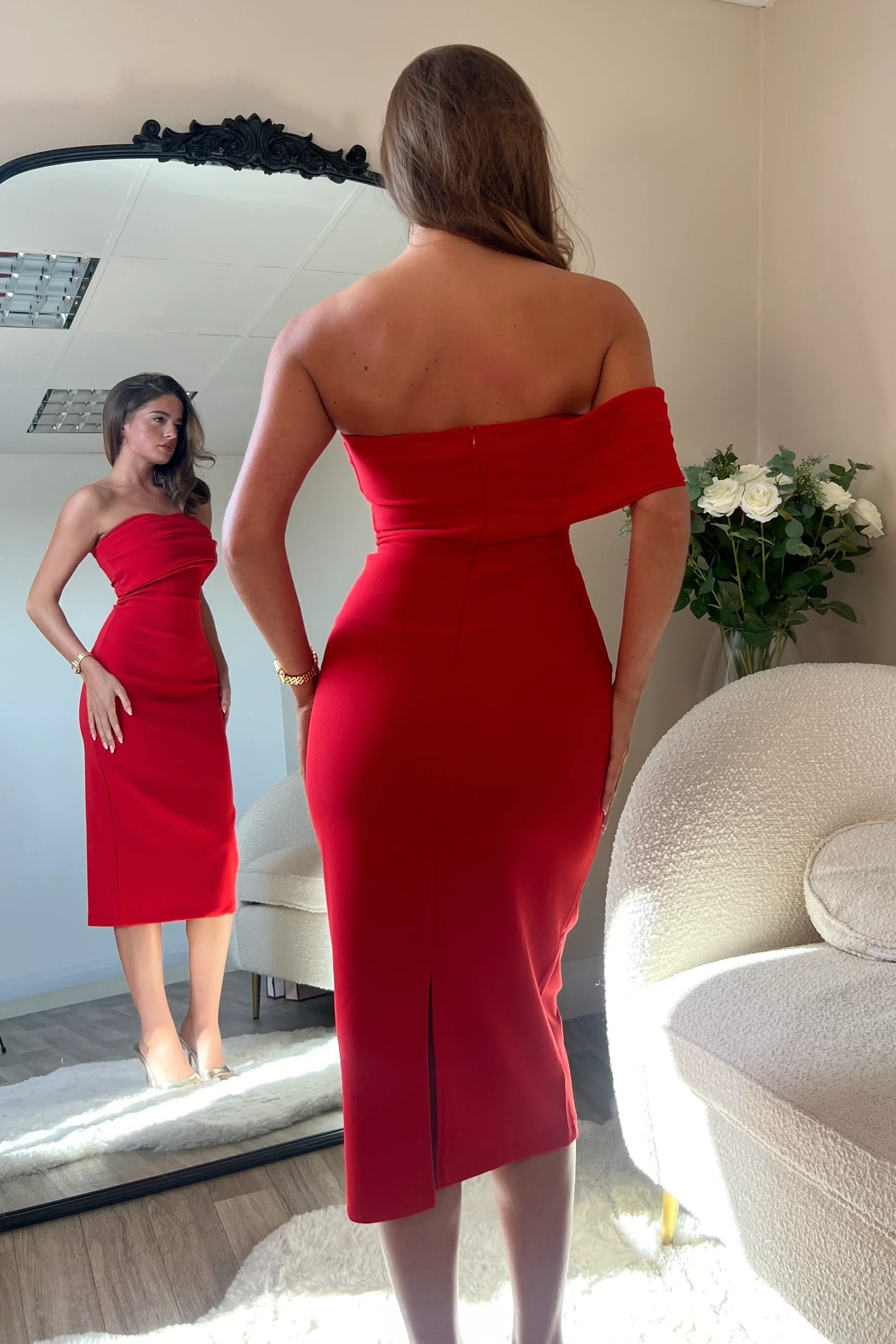 “Sabrina” Dress In Red - Image 4