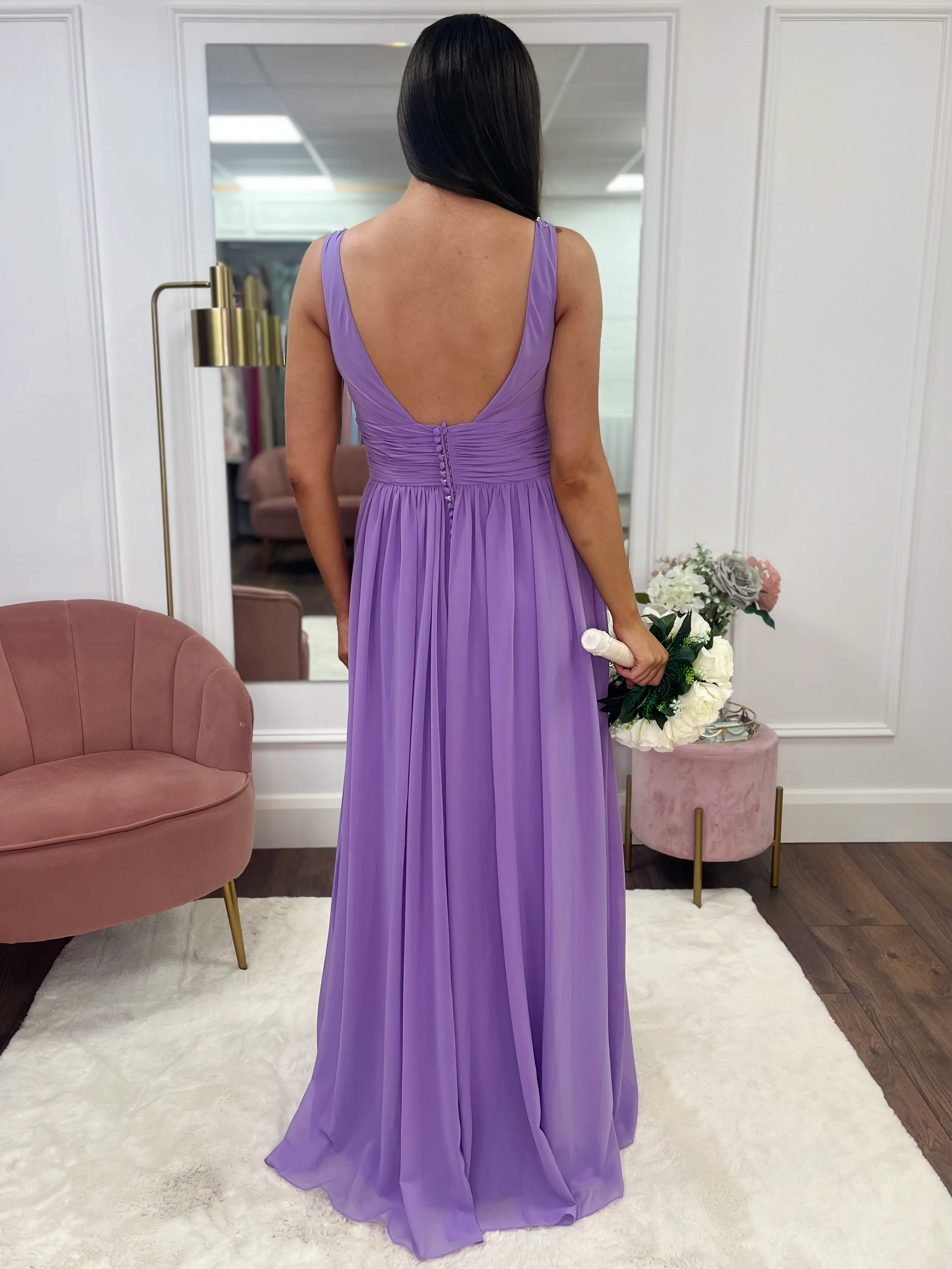 “Seraphine” Bridesmaid Dress In Mulberry - Image 4