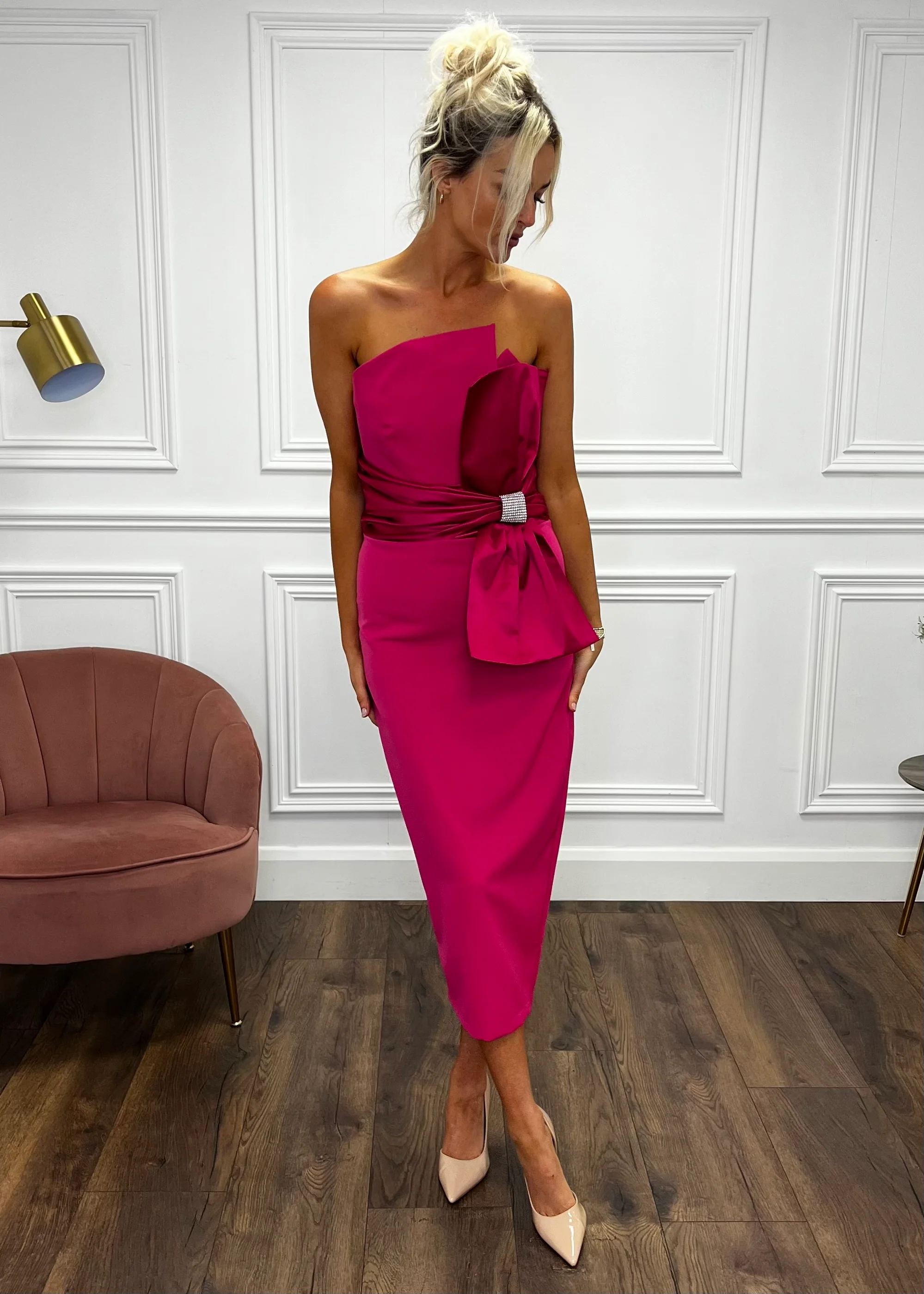 “Sienna” Bow Dress In Pink - Image 2