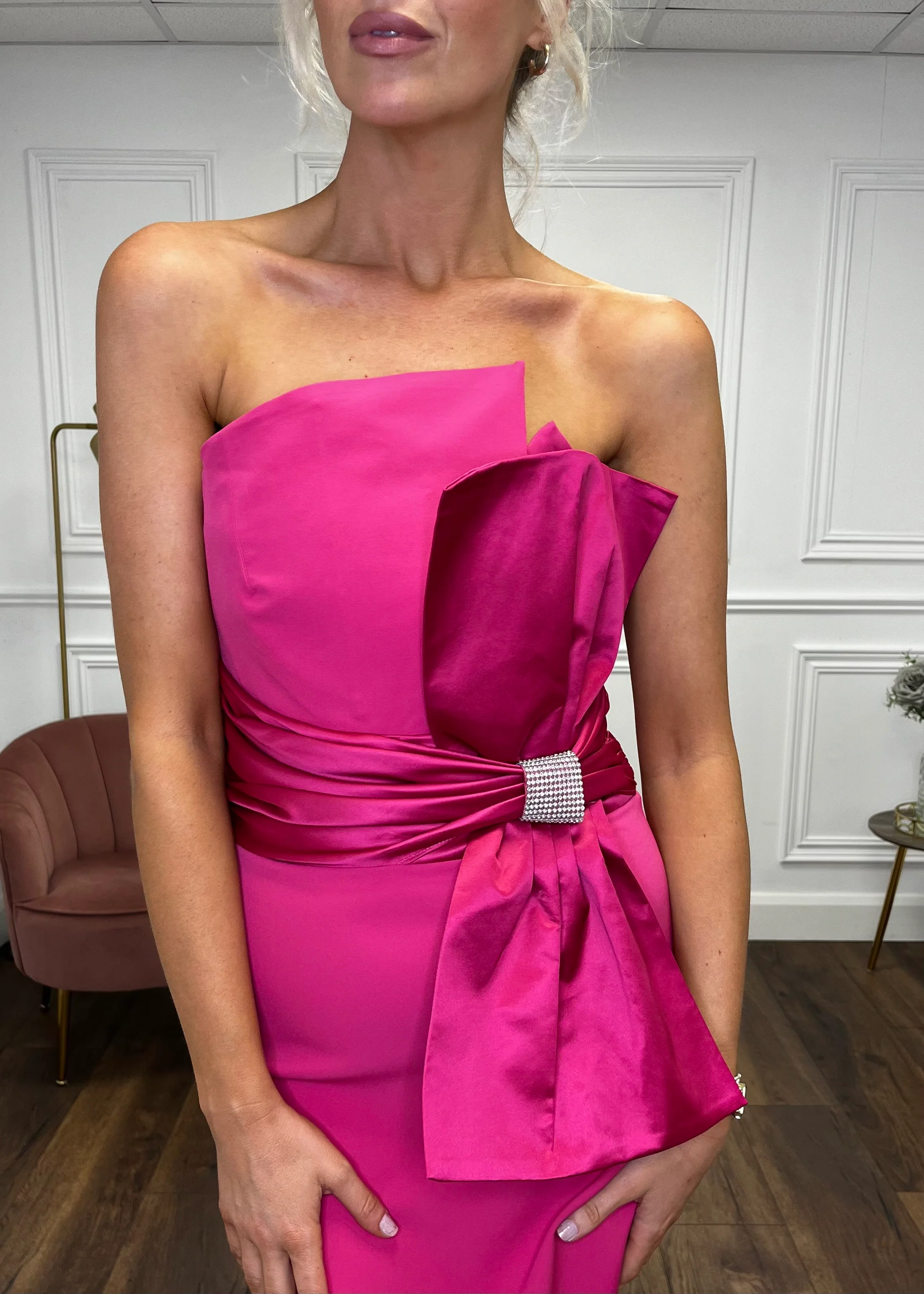 “Sienna” Bow Dress In Pink - Image 3