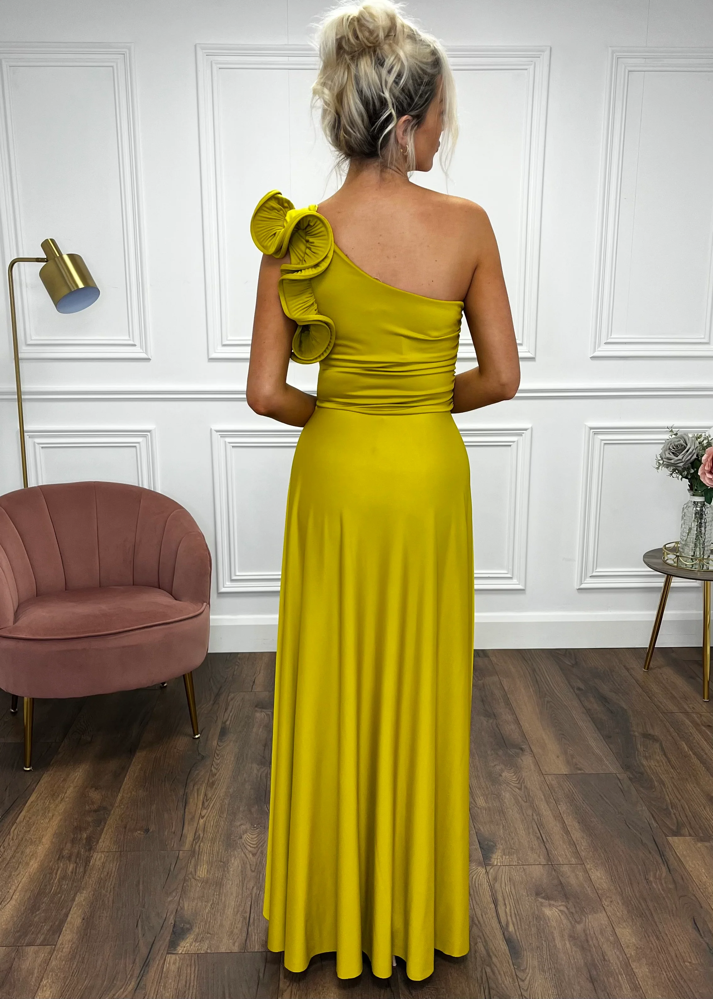 “Sienna” Dress In Mustard - Image 6