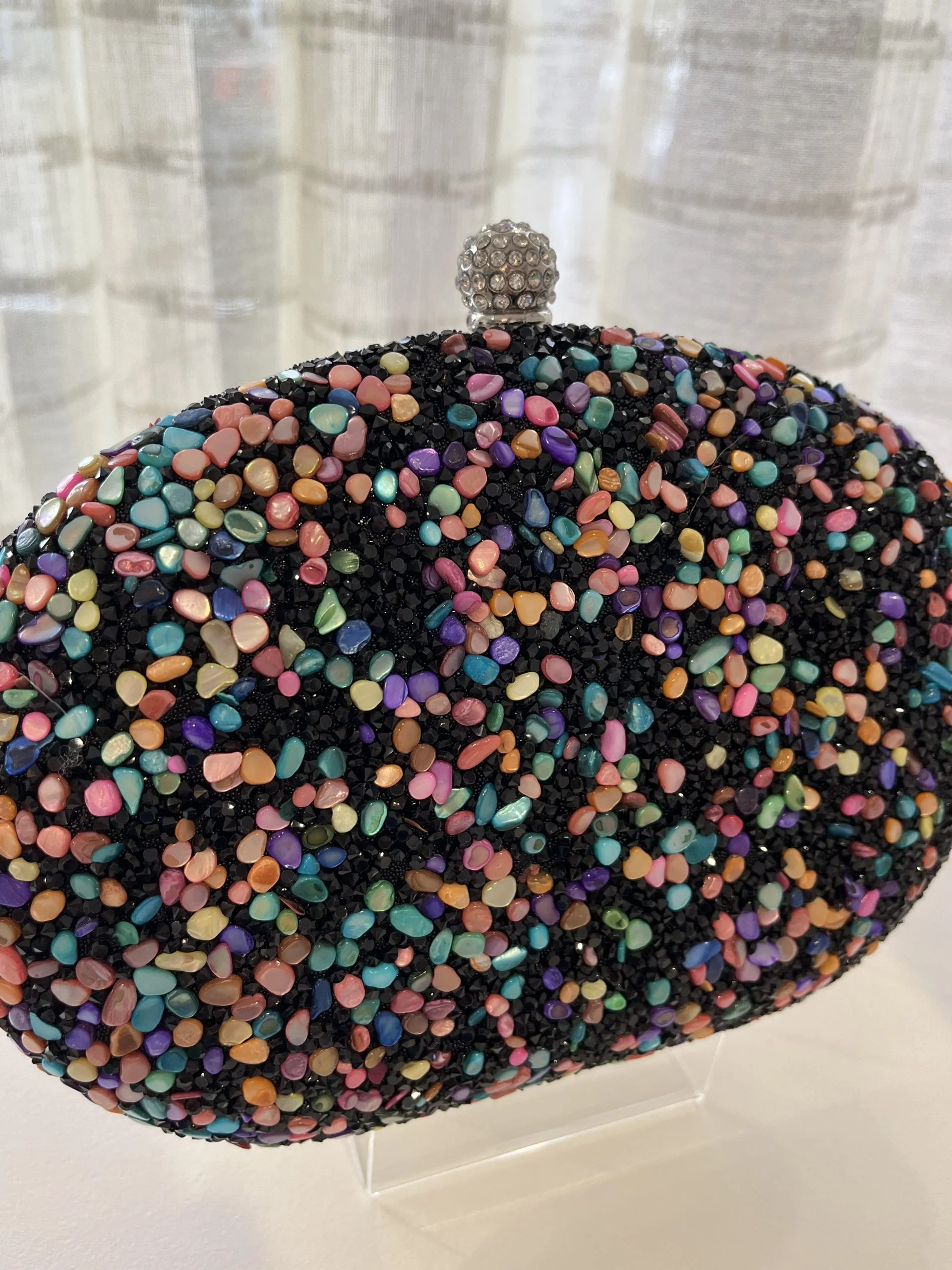 “Sofia” Handbag In Black & Multi-Colour - Image 3