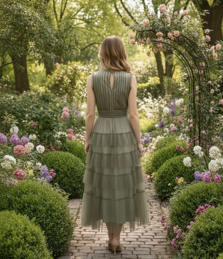"Valentina " Dress In  Green - Image 2